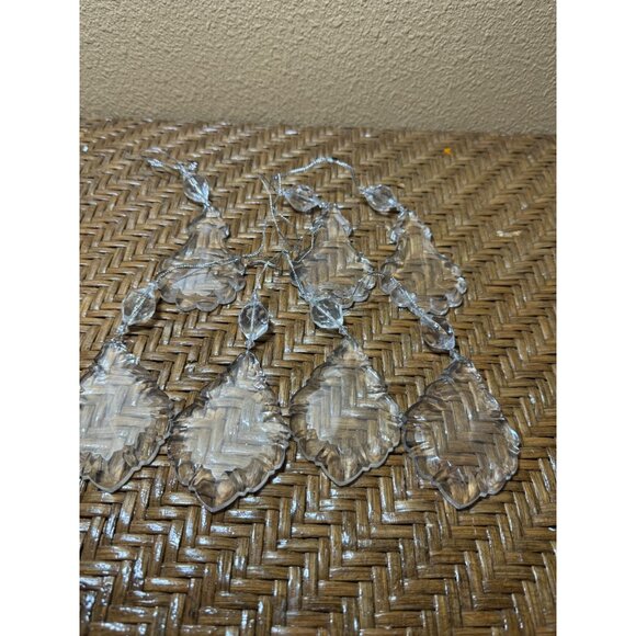 Vintage French Leaf Pendalogue Bead Plastic Prisms Hanging Ornaments Bundle Of 7 - Picture 1 of 7